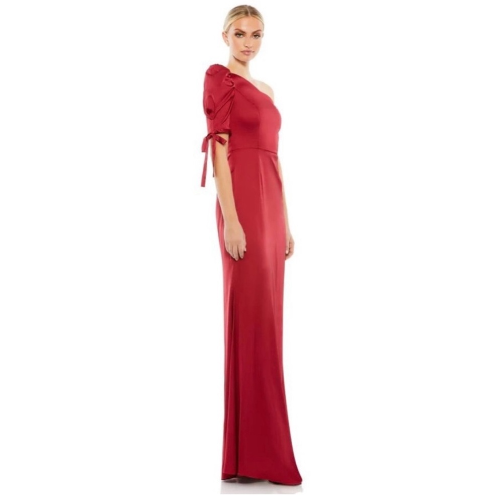 Mac Duggal Puff Sleeve One Shoulder Gown NWT 55632 - Picture 3 of 11